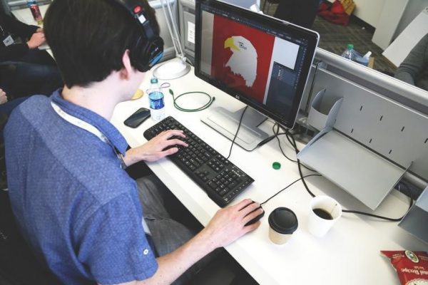 graphics designer designing on a computer