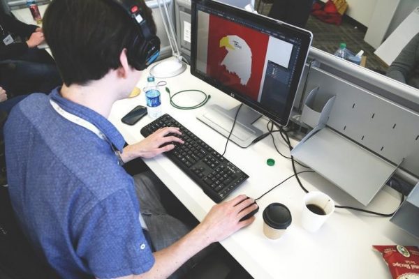 graphics designer designing on a computer